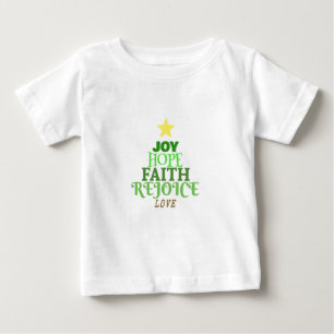 Christmas Words Christmas Tree Baby T-Shirt
