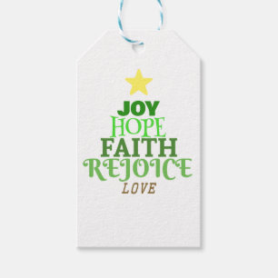 Christmas Words Christmas Tree Gift Tags