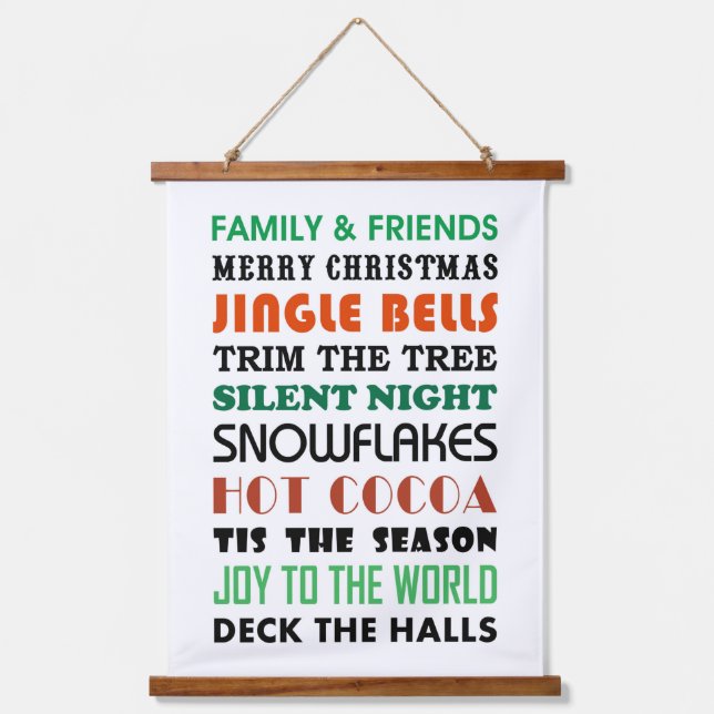 CHRISTMAS WORDS HANGING TAPESTRY (Front)