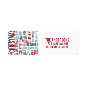 Christmas Words Holiday Address Label