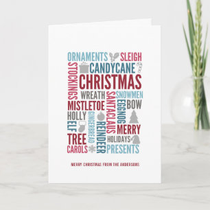 Christmas Words Holiday Greeting Card