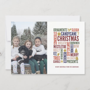Christmas Words Holiday Photo Card