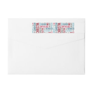 Christmas Words Holiday Wraparound Address Label