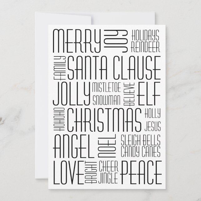Christmas Words - Holidayzfordayz Holiday Card (Front)