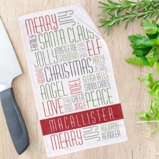 Christmas Words Personalised Towel