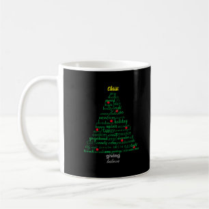 Christmas Words Tree - Black Mug