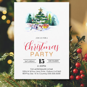 Christmas Work Holiday Party Friendsmas Dinner Invitation