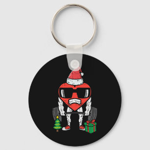 Christmas Workout Heart Lifting Xmas Gym Exercise Key Ring