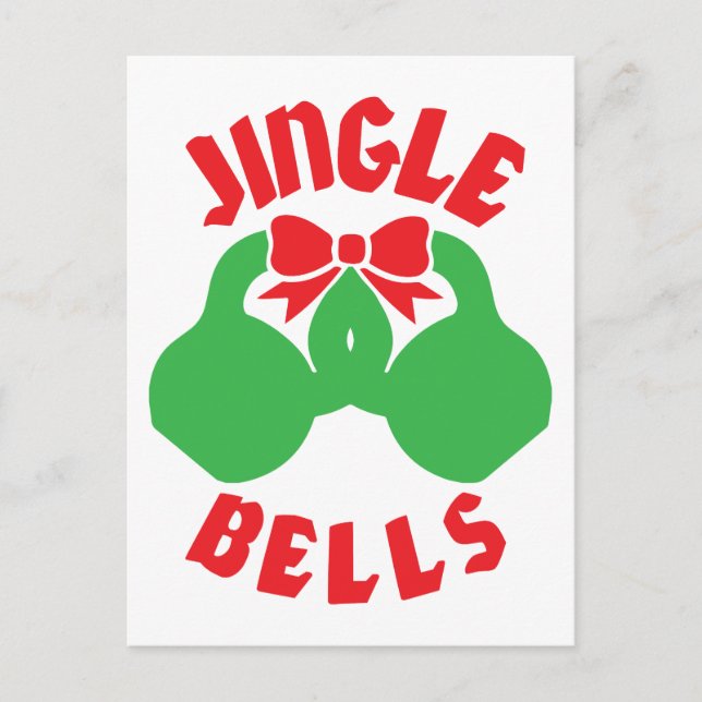 Christmas Workout Motivation Jingle "Kettle Bells" Holiday Postcard (Front)