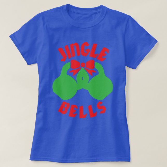 Christmas Workout Motivation Jingle "Kettle Bells" T-Shirt (Design Front)