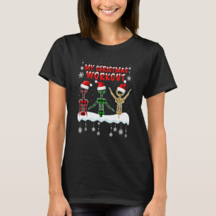 Christmas Workout Wine Bottle Opener Wine Xmas T-Shirt
