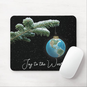 Christmas World Globe Ornament Mouse Pad