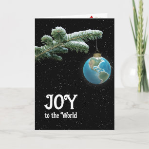 Christmas World Globe Ornament With Stars Card