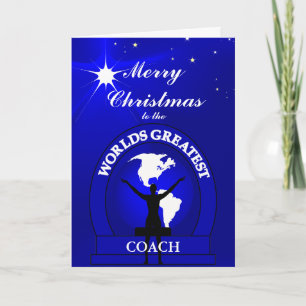 Christmas Worlds Greatest Coach Greeting Holiday Card
