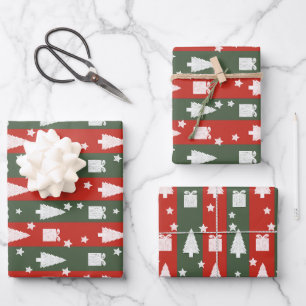 Christmas Wrap Paper Flat Sheet (Set of 3)