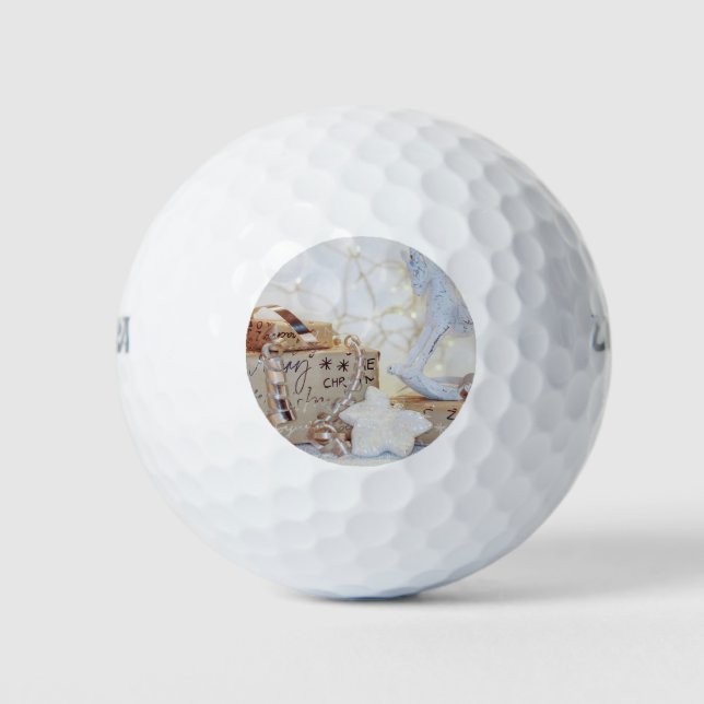 Christmas Wrapped Parcels Golf Balls (Front)