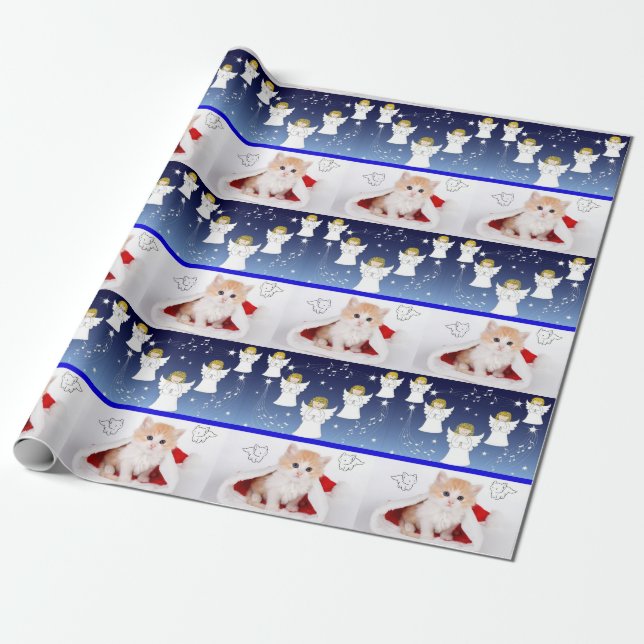 Christmas Wrapping Paper Angel (Unrolled)