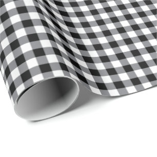 Christmas Wrapping Paper-Black Country Plaid Paper