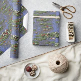 Christmas Wrapping Paper Claude Monet inspired