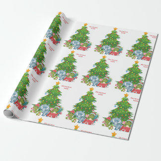 Christmas wrapping paper dinosaurs customisable