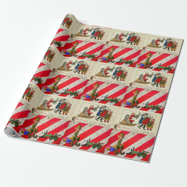 Christmas Wrapping Paper Elf (Unrolled)