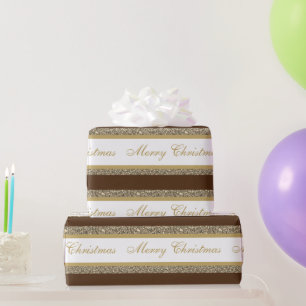 Christmas Wrapping Paper-Faux Glitter Striped Paper