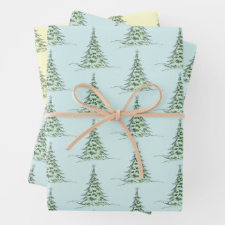 Christmas Wrapping Paper Flat Sheet Set of 3