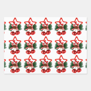 Christmas Wrapping Paper Flat Sheet Set of 3