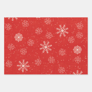 Christmas Wrapping Paper Flat Sheet Set of 3