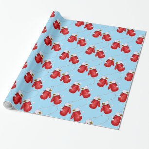 Christmas Wrapping Paper-Holiday Mittens Paper