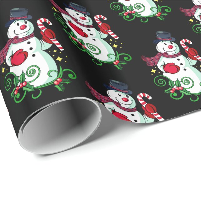 Christmas Wrapping Paper-Holiday Snowman Paper (Roll Corner)