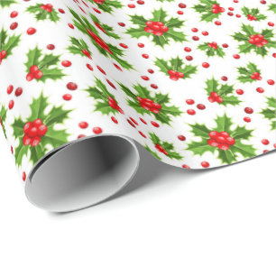 Christmas Wrapping Paper-Holly Paper