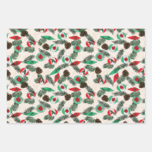 Christmas wrapping paper in cream