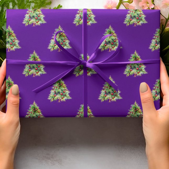 Christmas Wrapping Paper, Pine Purple Christmas Wrapping Paper (Creator Uploaded)
