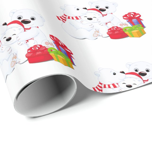 Christmas Wrapping Paper Polar Bears (Roll Corner)