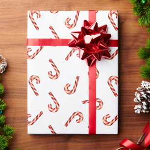 Christmas Wrapping Paper Red White Candy Cane 