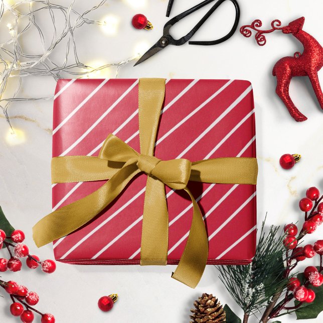 Christmas Wrapping Paper Red With White Stripes (Creator Uploaded)