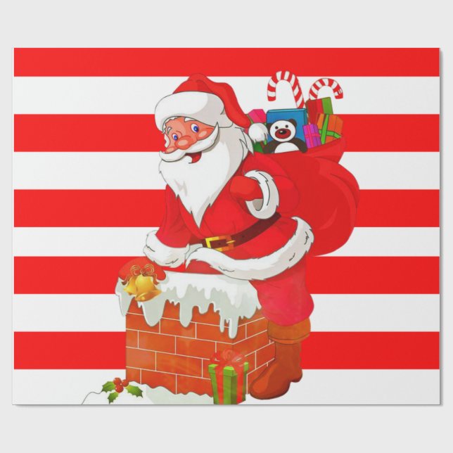 Christmas Wrapping Paper Santa (Flat)