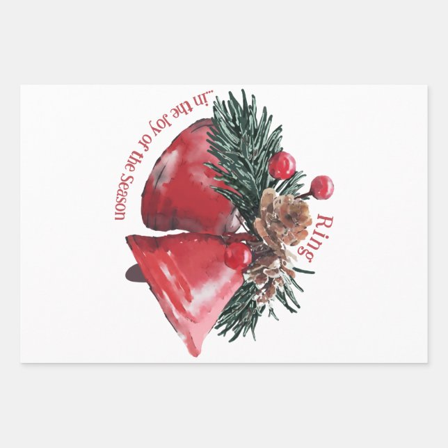Christmas Wrapping Paper Sheets – Ring in the Joy (Front)