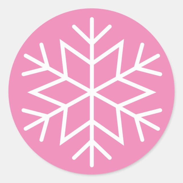 Christmas Wrapping Paper Snowflake Round Stickers (Front)