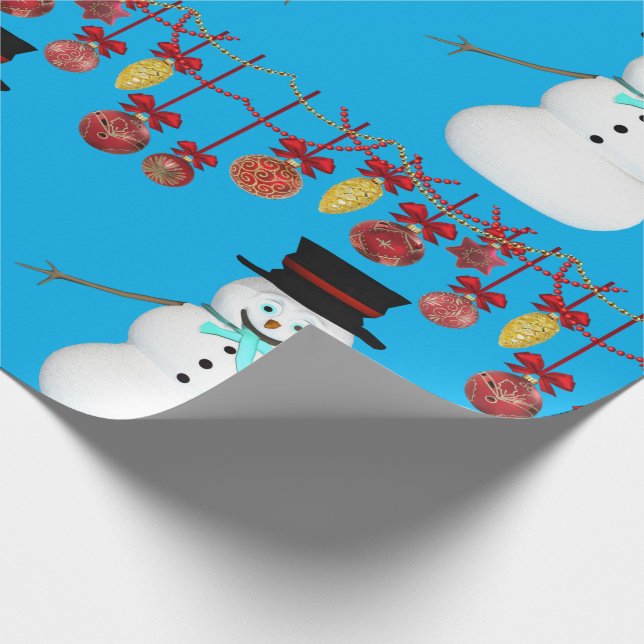 Christmas Wrapping Paper Snowman (Corner)