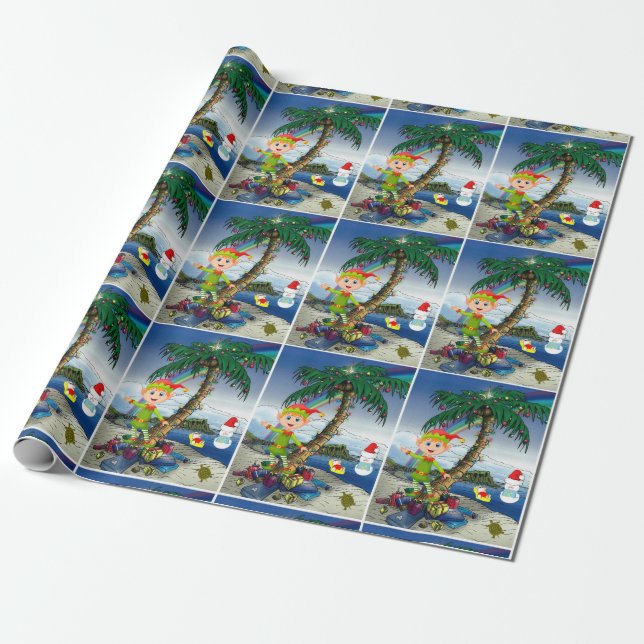 Christmas Wrapping Paper Snowman (Unrolled)