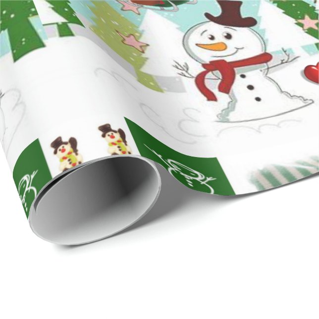 Christmas Wrapping Paper Snowman Love (Roll Corner)