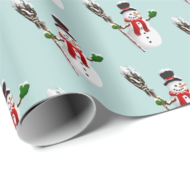 Christmas Wrapping Paper-Snowman Wrapping Paper (Roll Corner)