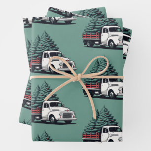 Christmas Wrapping Paper   Tree Truck Pattern