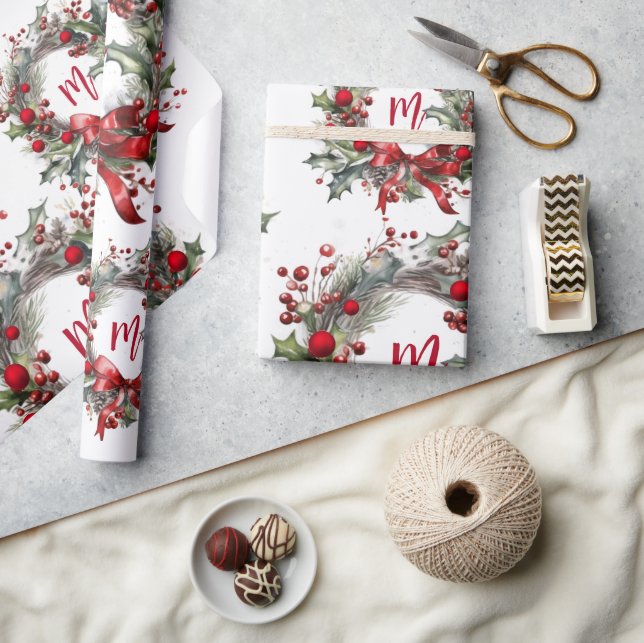 Christmas Wrapping paper Watercolor Christmas  (Crafts)