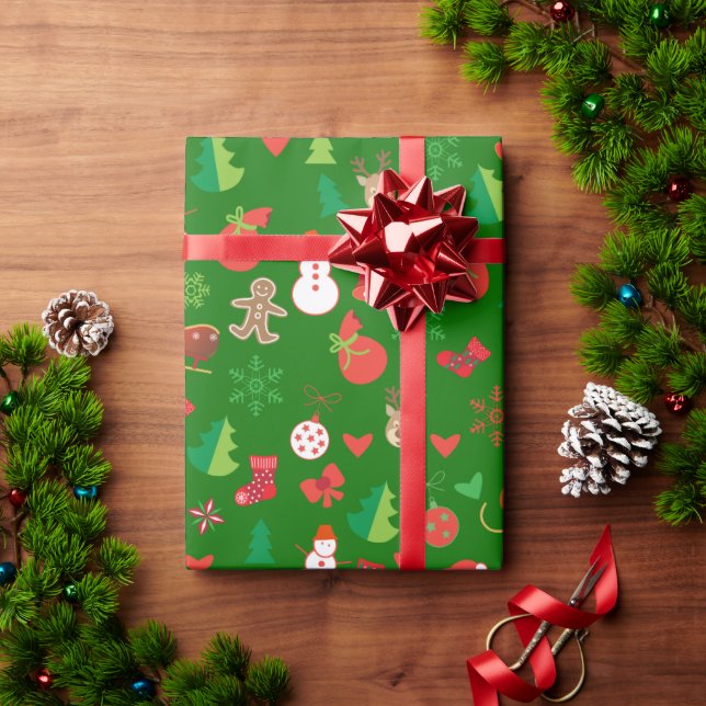 Christmas Wrapping Paper with Christmas characters (Holiday Gift)