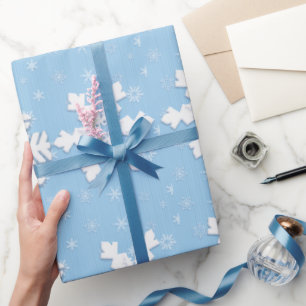 Christmas Wrapping Paper with Christmas Snowflakes