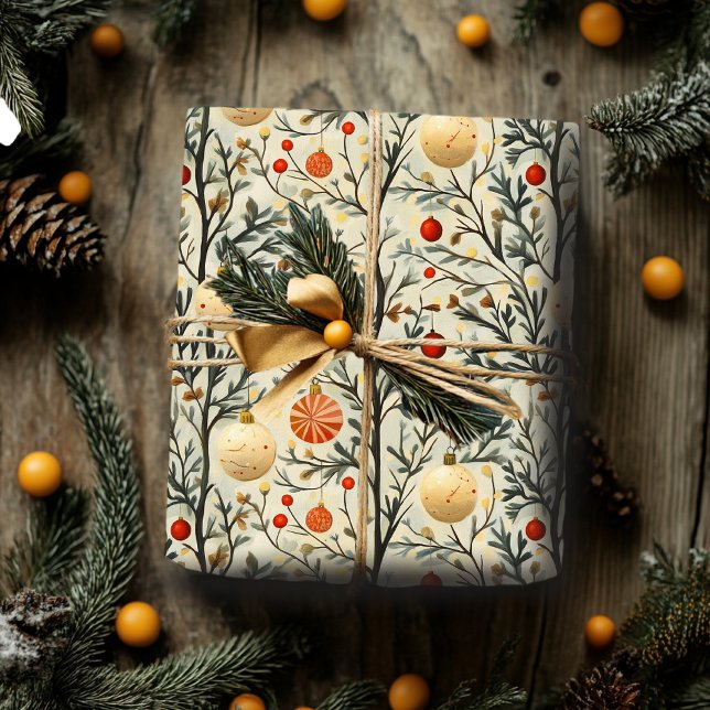 Christmas Wrapping Paper With Classic Ornaments  (Creator Uploaded)