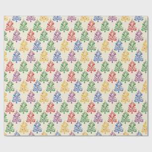 Christmas Wrapping Paper With Xmas Tree Theme